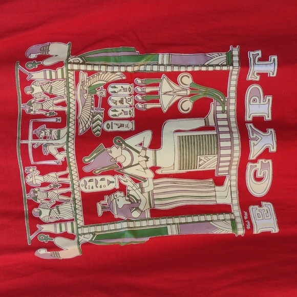 Delta Cotton Red Egyptian Souvenir T-shirt M - Picture 3 of 7